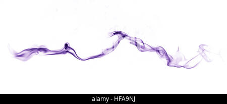 purple blue smoke on white Stock Photo
