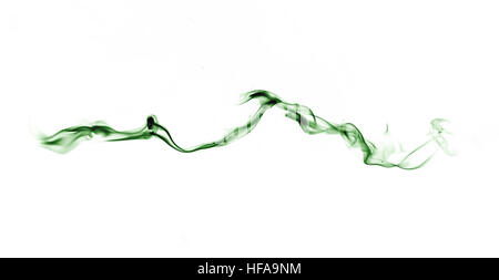 green smoke isolated on white Stock Photo