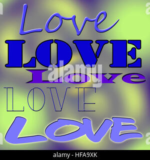 Digitally enhanced Love text Stock Photo