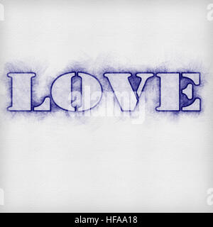 Digitally enhanced Love text Stock Photo