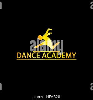Luxury Golden Dance Academy Logo Stock Vector
