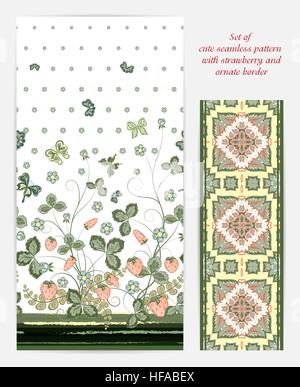 Vector seamless vertical pattern with Decorative ornament, hand drawn texture for clothes, bedclothes, invitation, card design etc Stock Vector