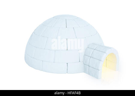 Iigloo isolated on white background. 3d rendering. Stock Photo