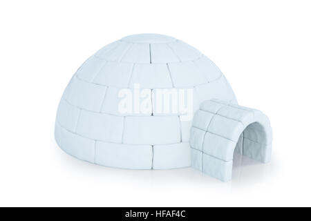 Iigloo isolated on white background. 3d rendering. Stock Photo