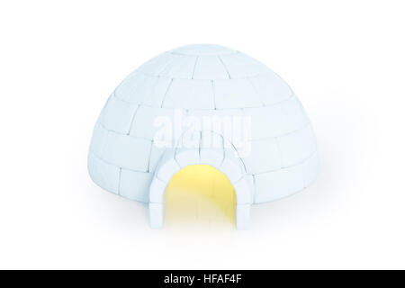 Iigloo isolated on white background. 3d rendering. Stock Photo