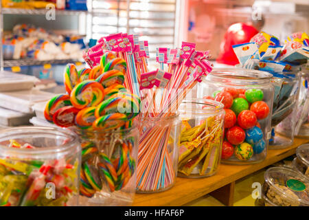USA Florida St Augustine old fashioned sweet shop store lollipops gobstoppers Pixy Stix sherbet dips