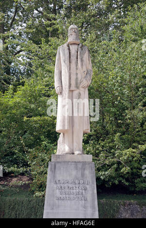 Statue of Leopold II in the Square du Jardin du Roi (Garden of the King), Brussels, Belgium. Stock Photo