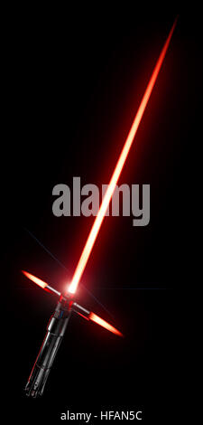 Illustrated 3D rendering of a laser sword Stock Photo