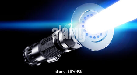 Illustrated 3D rendering of a laser sword Stock Photo