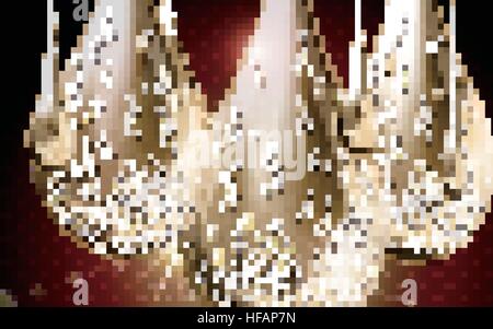 golden clear water drop closeup with transparent background Stock Vector