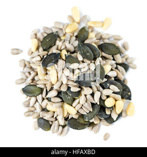 Portion of mixed Seeds isolated on white background Stock Photo