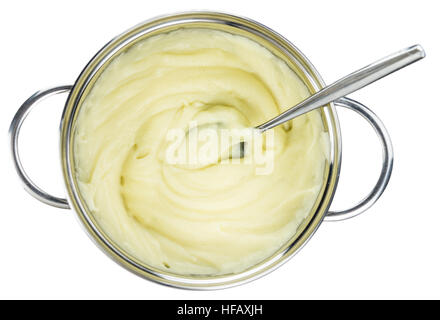 Fresh made Mash isolated on white background (close-up shot) Stock Photo