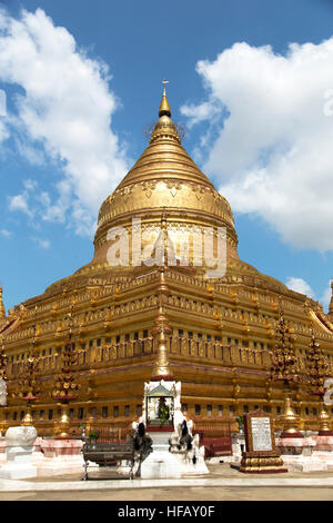 Shwezigon Pagoda , Bagan in Myanmar Burma Stock Photo