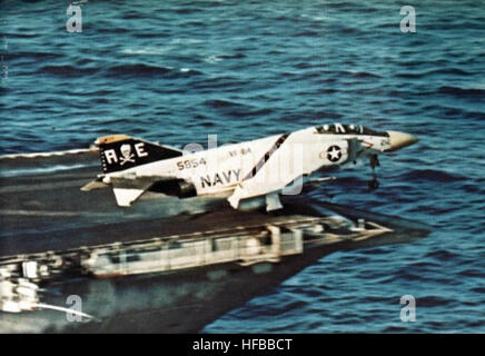 F-4J VF-84 launch from USS FD Roosevelt (CVA-42) 1972 Stock Photo