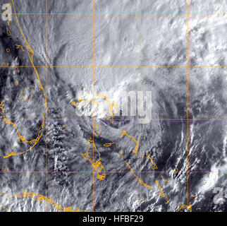 WASHINGTON (Oct. 26, 2012) A GOES-13 infrared satellite image of Hurricane Sandy provided by the U.S. Naval Research Laboratory (NRL) in Monterey, Calif., shows the storm at approximately 7:00 a.m. EST in the Atlantic Ocean. (U.S. Navy photo/Released) 121026-N-ZZ999-001 Join the conversation http://www.facebook.com/USNavy http://www.twitter.com/USNavy http://navylive.dodlive.mil  - Official U.S. Navy Imagery - An infrared satellite image of Hurricane Sandy. Stock Photo