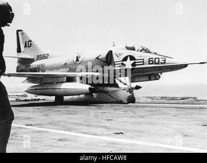 A-4C of VA-64 launches from USS Independence (CVA-62) c1968 Stock Photo