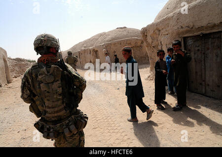 Soldiers patrol and talk with villagers during a mock SWEAT MSO Stock ...