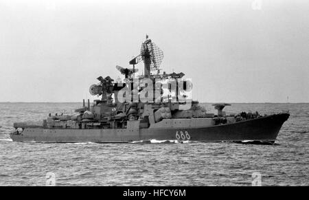 AdmiralYumashev1985. A starboard bow view of the Soviet Kresta-II class ...