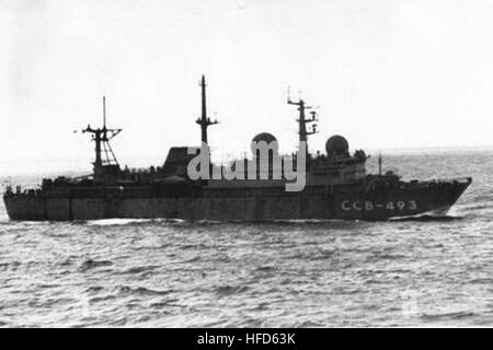 A Soviet Auxiliary General Intelligence (AGI) ship is observed from USS ...