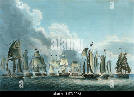 A painting shows a scene from the Battle of Lake Erie, Sept. 10, 1813. The battle took place between the opposing forces of the U.S. and Britain on the contested waters of Lake Erie during the War of 1812. The Battle of Lake Erie was one of the pivotal points of the war, with the United States trying to invade parts of Canada to use as a bargaining chip against the British in order to gain sailor's rights and free trade. (U.S. Navy photo/Released) Battle of Lake Erie painting 130906-N-ZZ999-001