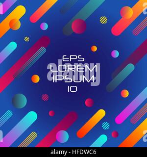 Abstract retro background with horizontal multicolored geometric shapes like space. Vector illustration. Stock Vector