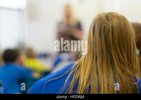 Primary School Education in Wales: Children in a primary school class classroom lesson, Wales UK Stock Photo