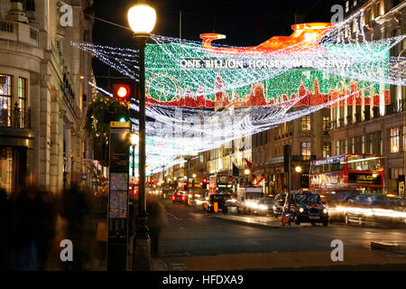 2011 Christmas lights in Regent Street, Soho, City of Westminster Stock