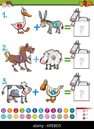 Cartoon animal characters in math shape seamless pattern, animal ...