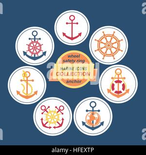 Set of icons in circles Stock Vector