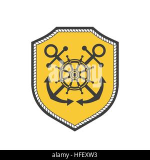 Maritime heraldic emblem Stock Vector