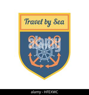 Maritime heraldic emblem Stock Vector