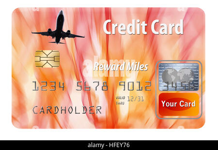 Air miles reward credit card isolated on white. Stock Photo