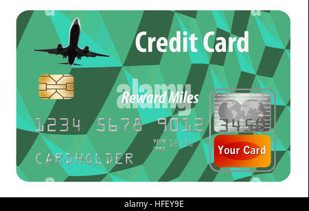 Air miles reward credit card isolated on white. Stock Photo