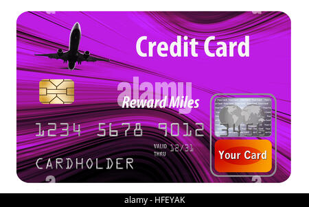 Air miles reward credit card isolated on white. Stock Photo