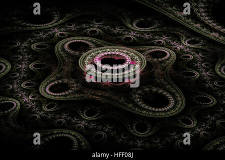 light pink and green on abstract fractal Stock Photo