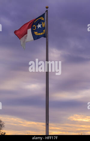 The US state flag of North Carolina waving in the wind Stock Photo - Alamy