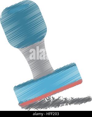 drawing blue rubber stamping supplies Stock Vector