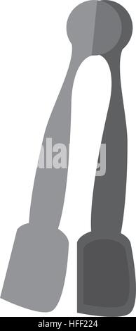 tongs kitchen and cooking utensils shadow Stock Vector