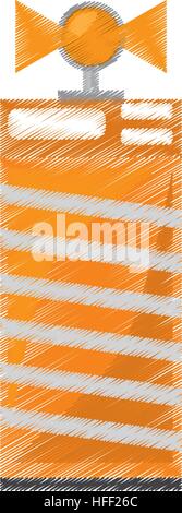 drawing barrier block construction light alert Stock Vector