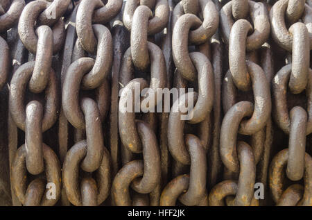 Harborside chain link winch Camogli Italy Stock Photo