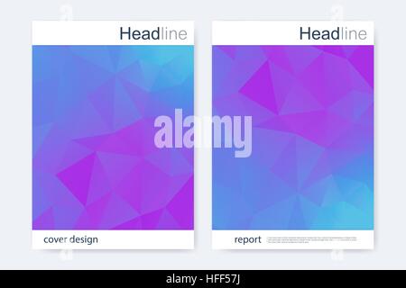 Business brochure design template. Vector flyer layout, abstract colorful polygonal background, modern stylish design triangle for magazine, leaflet, cover, poster. Stock Vector