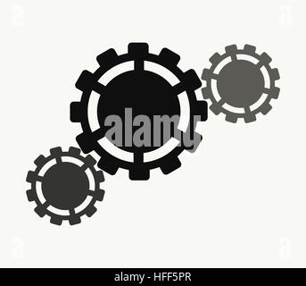 Flat Gear Icon. Cooperation and Teamwork Concept. Illustration Stock ...
