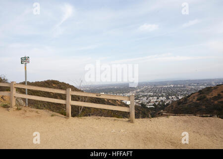 View of Los Angeles from Runyon Canyon Los Angeles Stock Photo