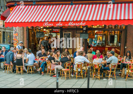 Paris bar du marche cafe pub Rue de Seine - Latin Quarter France Stock ...