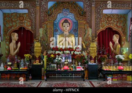 Buddha Statue in Dhammikarama Burmese Temple, Penang Stock Photo