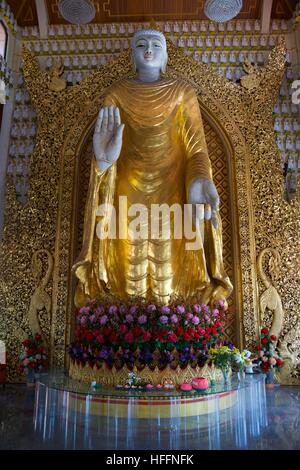 Buddha Statue in Dhammikarama Burmese Temple, Penang Stock Photo