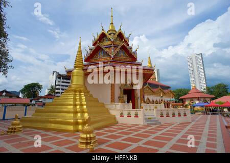 Golden Stupa in Wat Chayamangkalaram, Penang, Malaysia Stock Photo