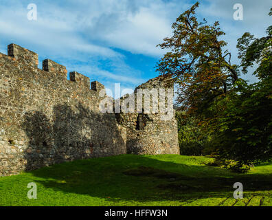 UK, Scotland, Fort William, View of the Old Inverlochy Castle. Stock Photo