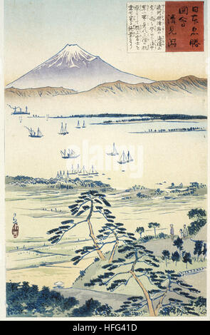 Kobayashi Kiyochika - View of Fuji from the Coast of Kiyomigata Stock Photo
