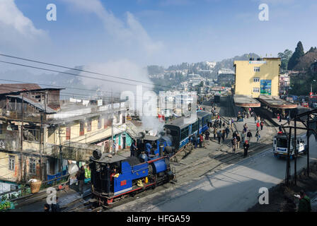 Darjeeling: Darjeeling Himalayan Railway at Darjeeling Railway Station, West Bengal, Westbengalen, India Stock Photo
